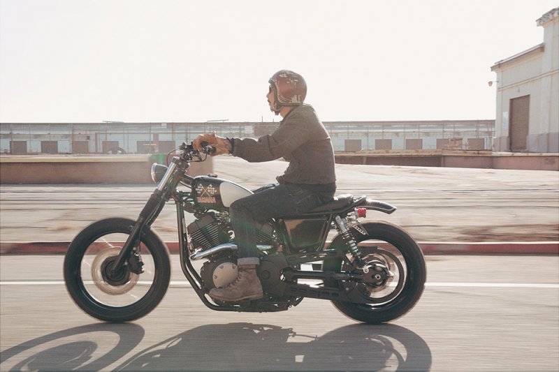 Brat Style + Yard Built:  Yamaha SCR950 Checkered Scrambler